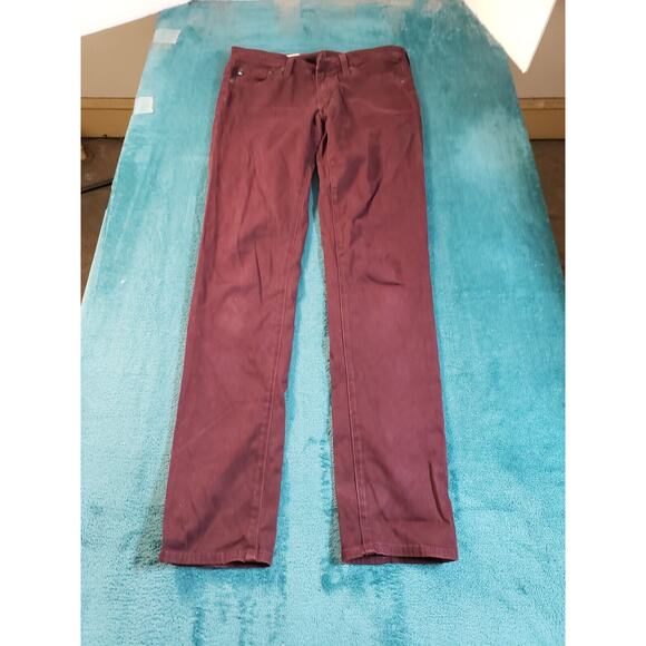 Adriano Goldschmied Jeans Sz 26 Womens Red Stretch Pants Denim The Stilt Skinny - Picture 1 of 13